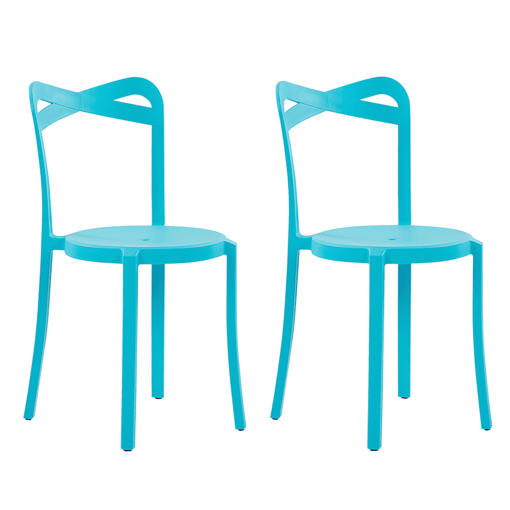 Beliani Sada 2 jedálnych stoličiek plastových modrých CAMOGLI